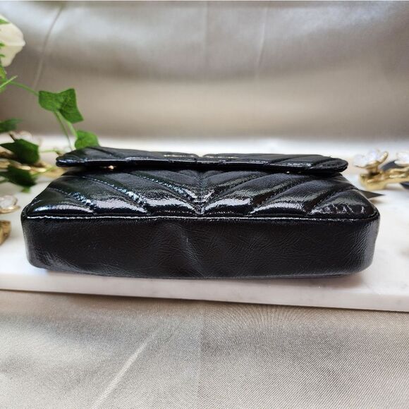 NWT Nicole Miller Black Quilted Crossbody Bag - Picture 9 of 12